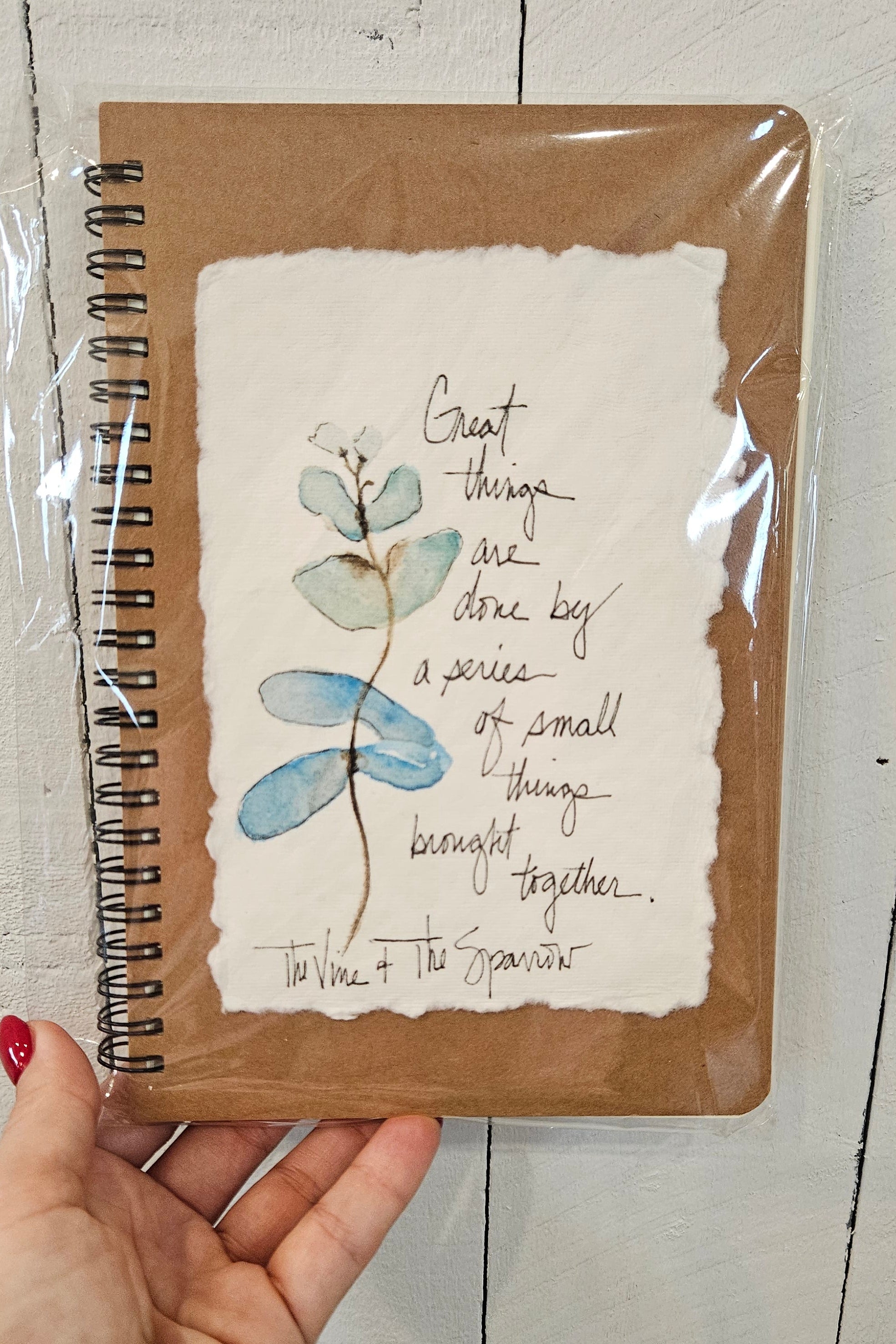 Shop Hand-Painted Watercolor Journal | Spiral Notebook-Great Things Are Done by a Series of Small Things at Ruby Joy Boutique, a Women's Clothing Store in Pickerington, Ohio