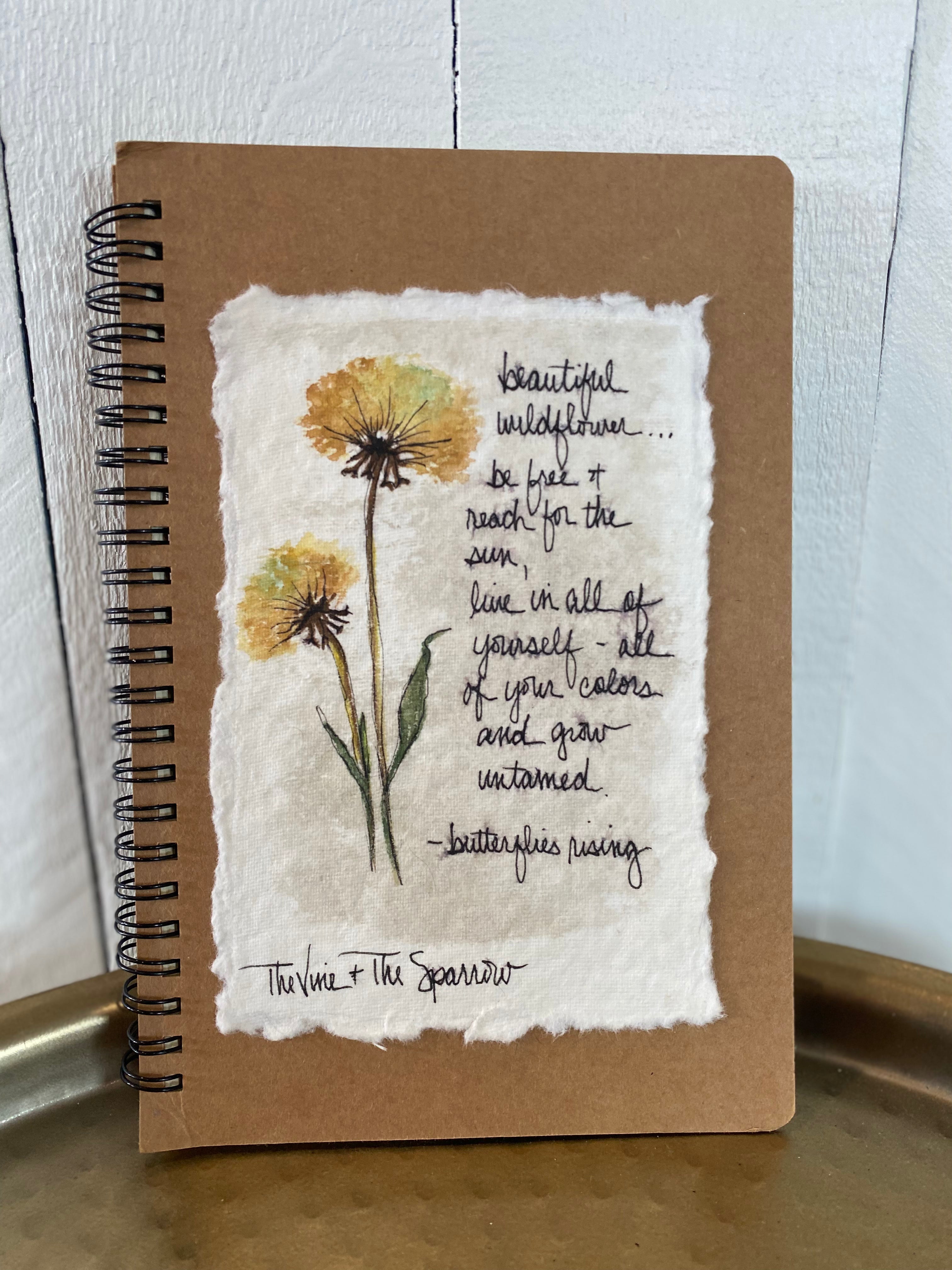 Shop Hand-Painted Watercolor Journal | Spiral Notebook-Beautiful Wildflower at Ruby Joy Boutique, a Women's Clothing Store in Pickerington, Ohio