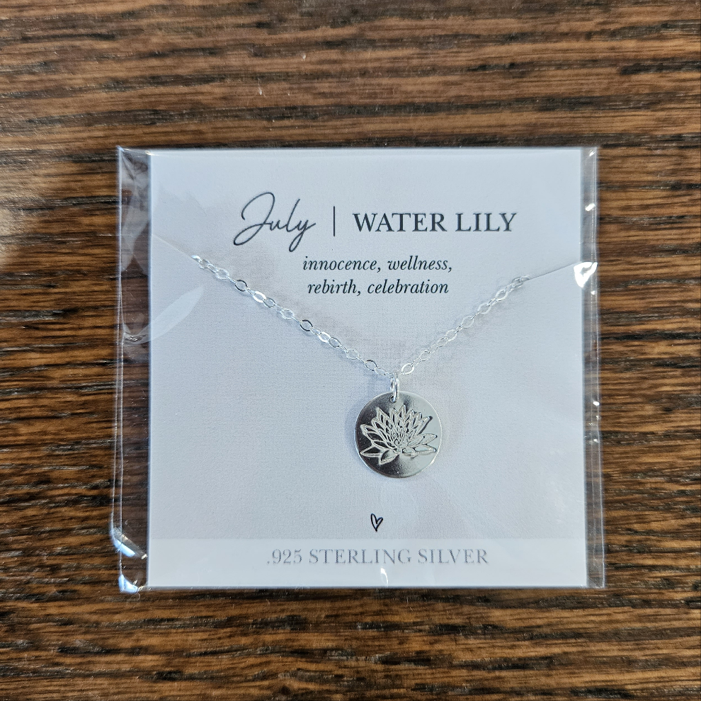 Shop Hand Stamped Birth Flower Necklaces-Necklaces at Ruby Joy Boutique, a Women's Clothing Store in Pickerington, Ohio