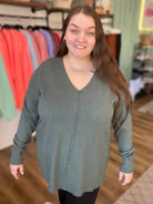 Shop Haven V-Neck Pullover-Sweater at Ruby Joy Boutique, a Women's Clothing Store in Pickerington, Ohio