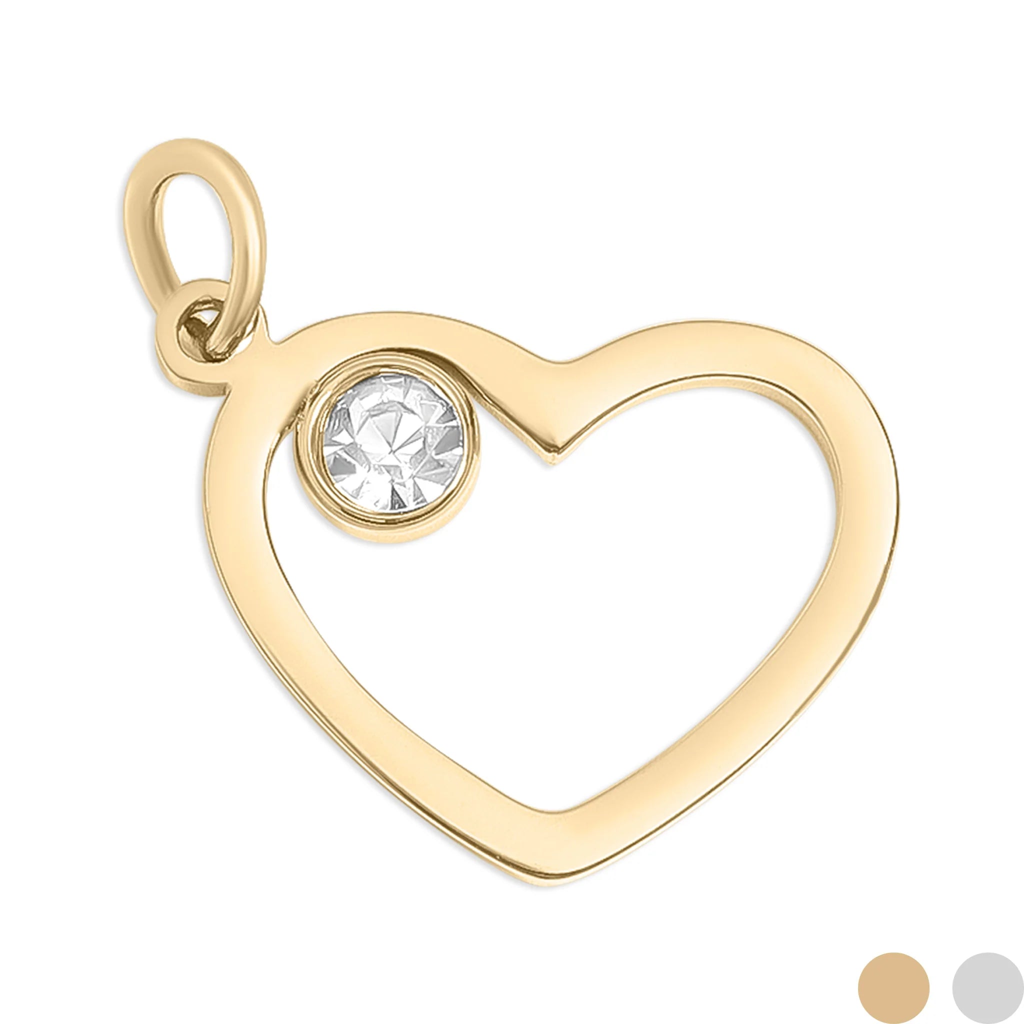 Shop Heart Birthstone Charm-April/Diamond at Ruby Joy Boutique, a Women's Clothing Store in Pickerington, Ohio