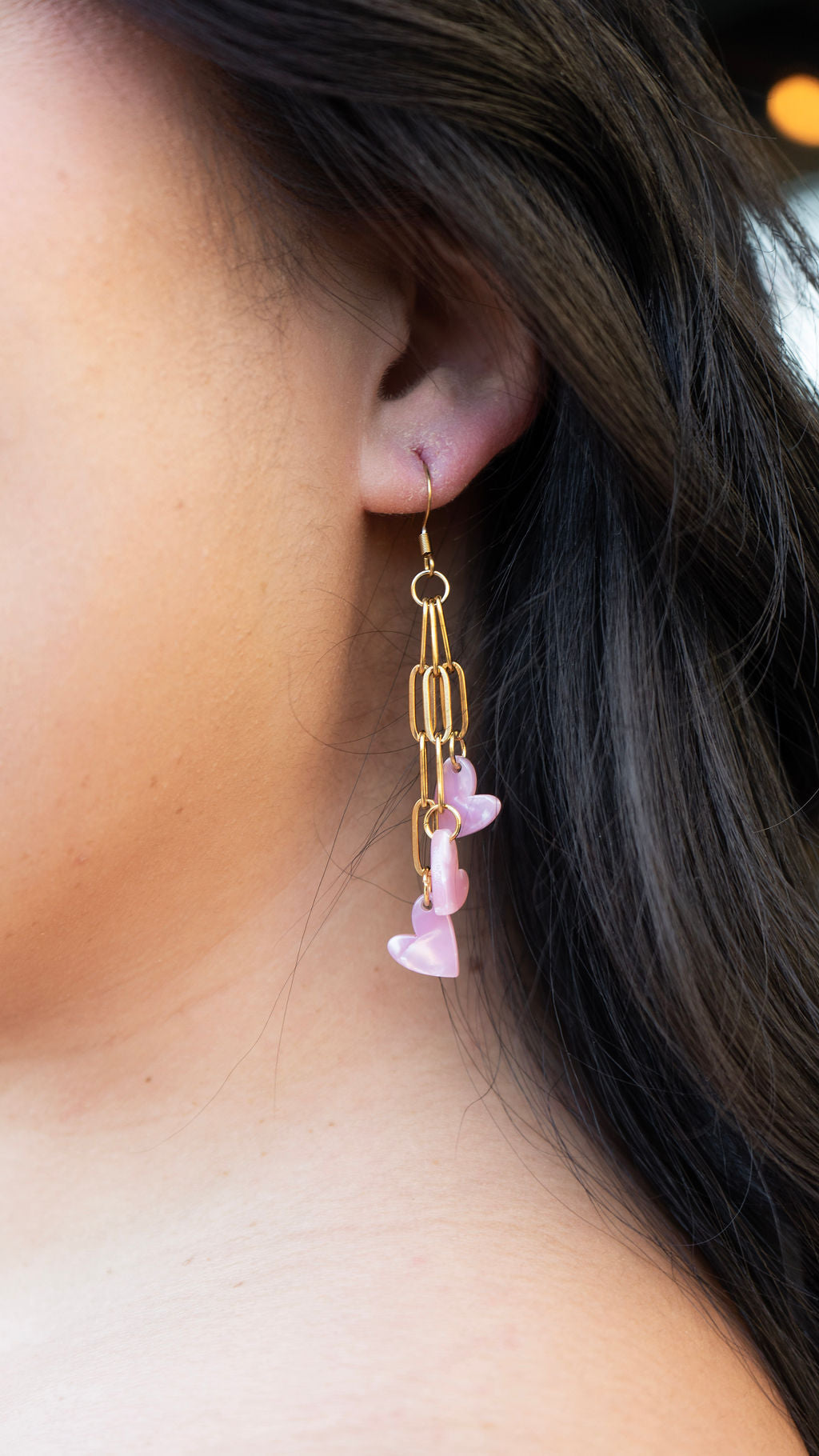 Shop Heartstring Earrings - Pink- at Ruby Joy Boutique, a Women's Clothing Store in Pickerington, Ohio
