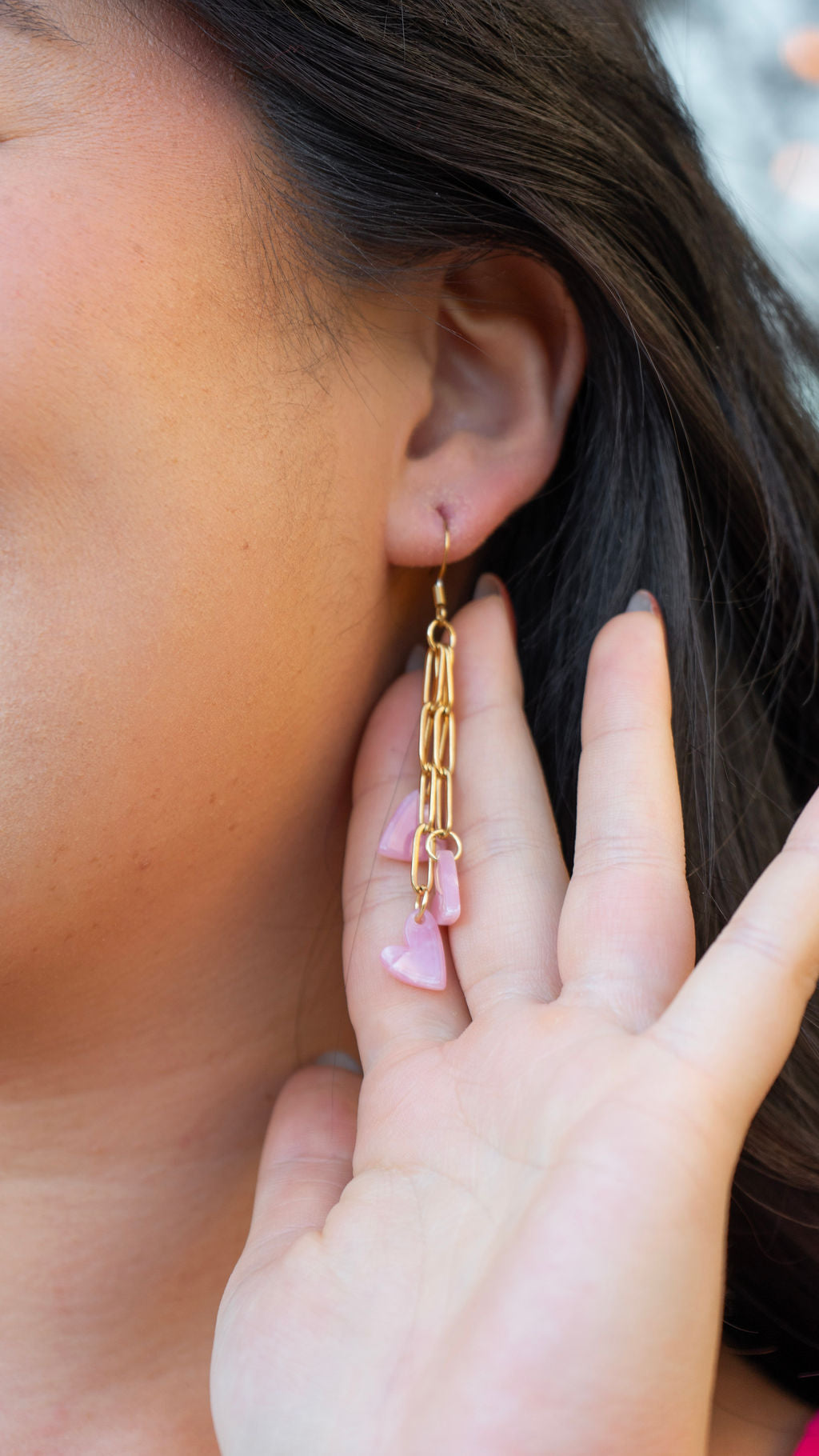 Shop Heartstring Earrings - Pink- at Ruby Joy Boutique, a Women's Clothing Store in Pickerington, Ohio