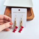 Shop Heartstring Earrings - Red- at Ruby Joy Boutique, a Women's Clothing Store in Pickerington, Ohio