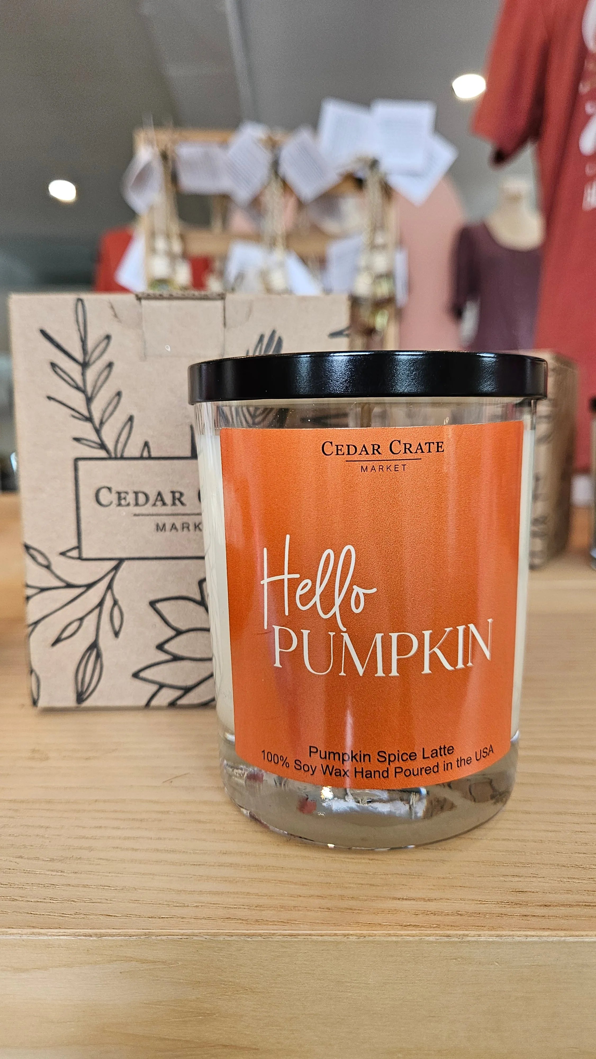 Shop Hello Pumpkin | Pumpkin Spice Latte Soy Candle- at Ruby Joy Boutique, a Women's Clothing Store in Pickerington, Ohio