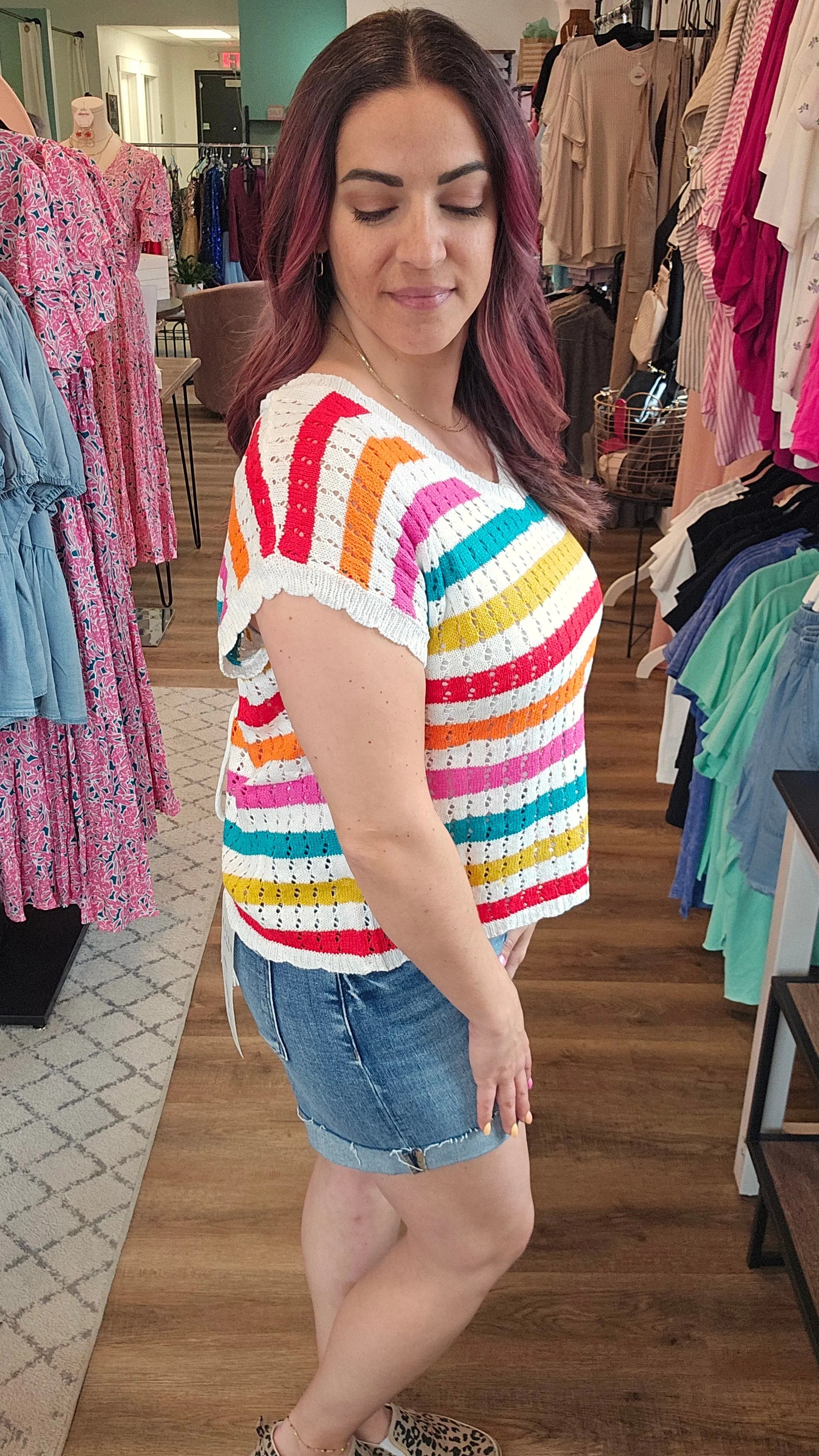 Shop High Rise Cuffed Hem Shorts- at Ruby Joy Boutique, a Women's Clothing Store in Pickerington, Ohio