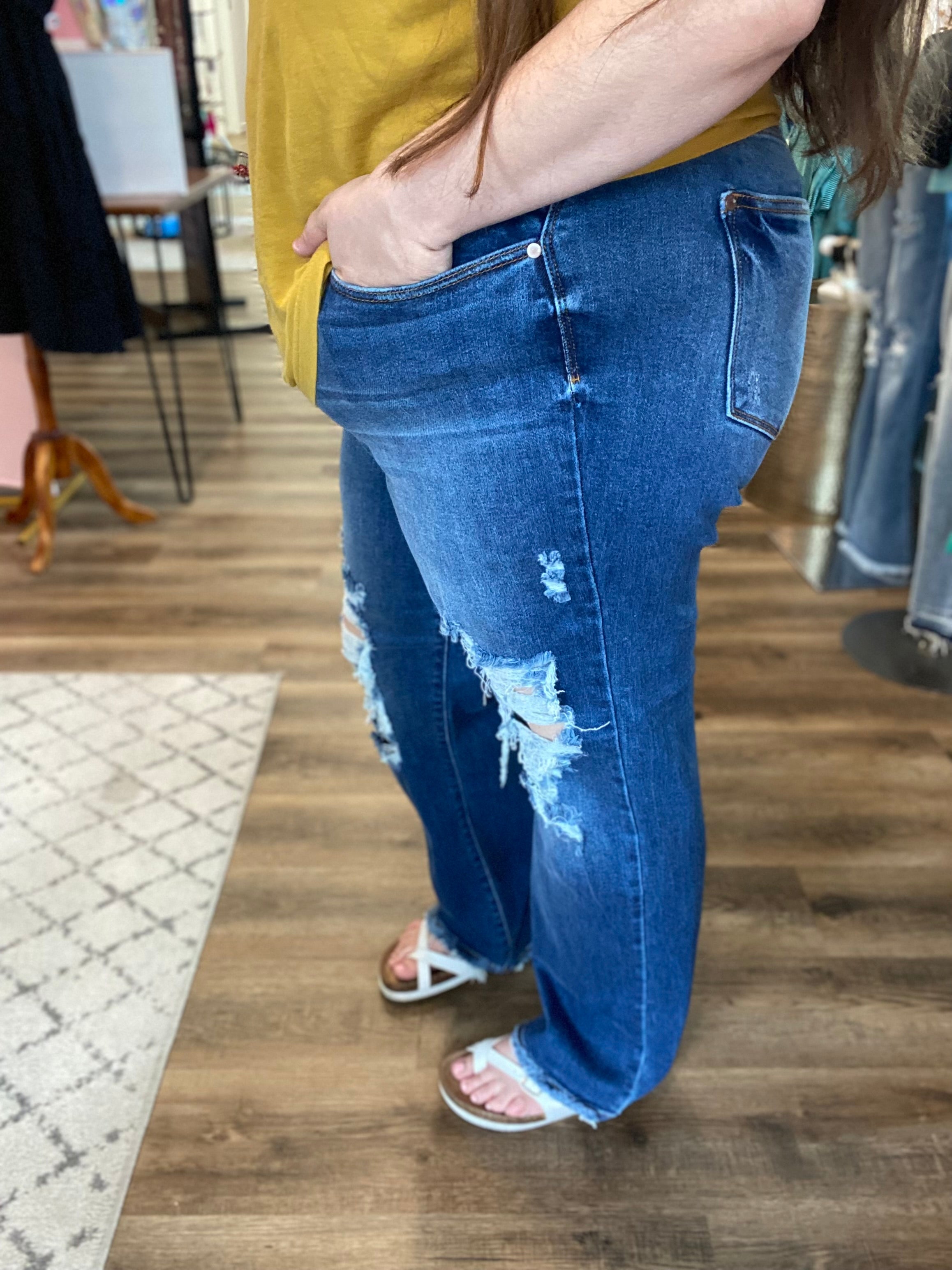 Shop High Rise Dad Jeans | Judy Blue-Jeans at Ruby Joy Boutique, a Women's Clothing Store in Pickerington, Ohio