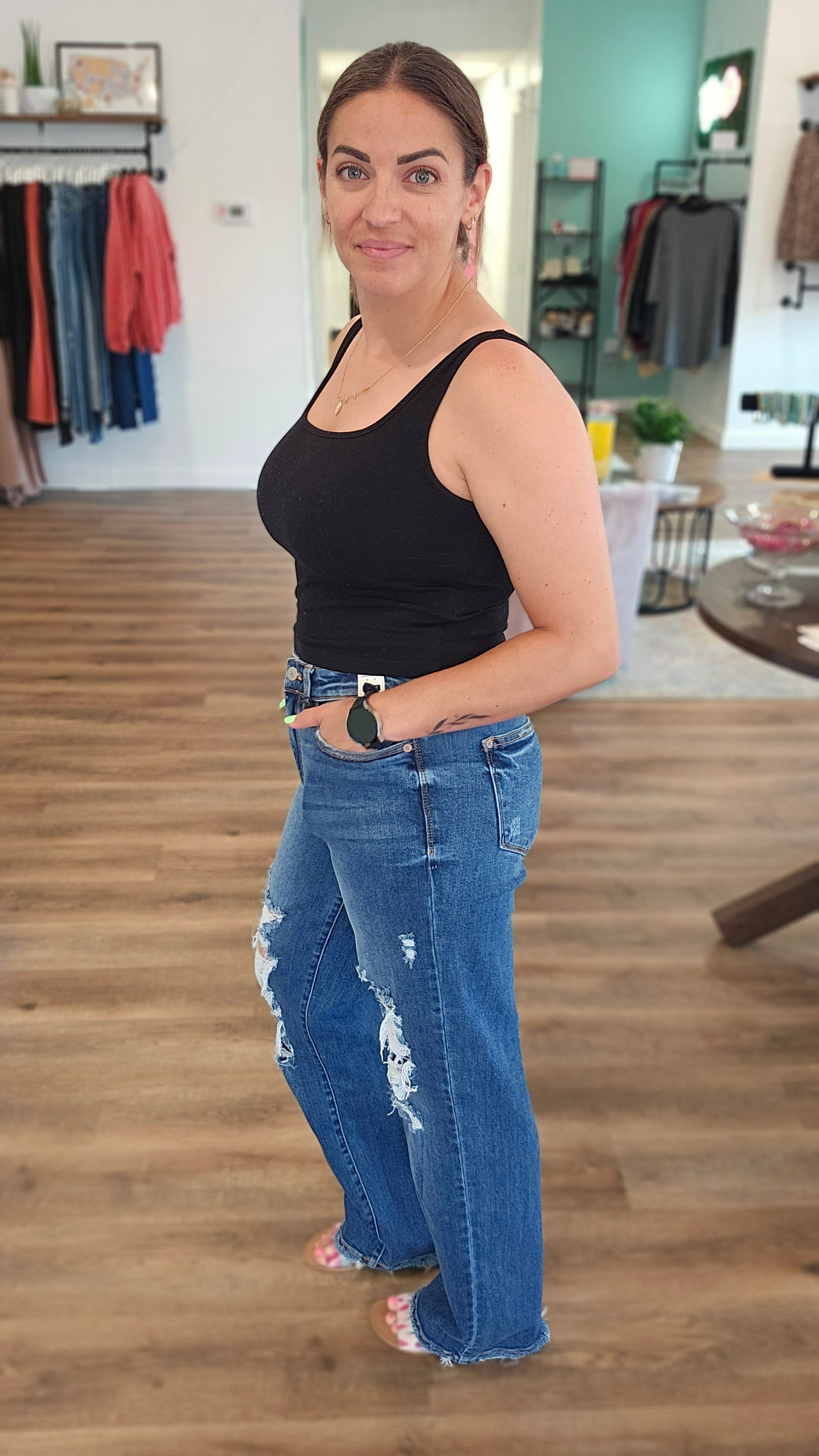 Shop High Rise Dad Jeans | Judy Blue-Jeans at Ruby Joy Boutique, a Women's Clothing Store in Pickerington, Ohio