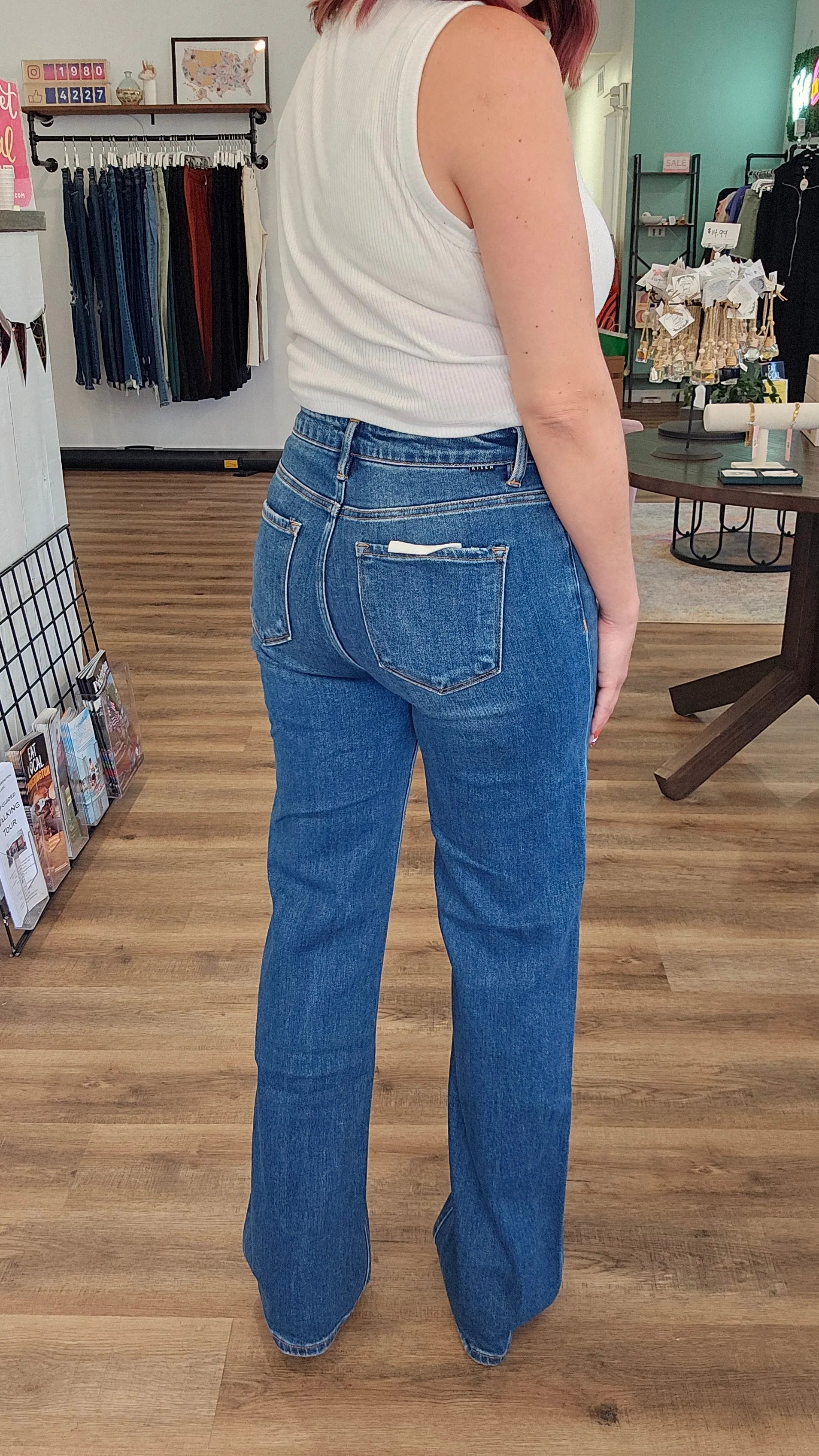 Shop High-Rise Straight Leg Jeans | Mica Denim- at Ruby Joy Boutique, a Women's Clothing Store in Pickerington, Ohio