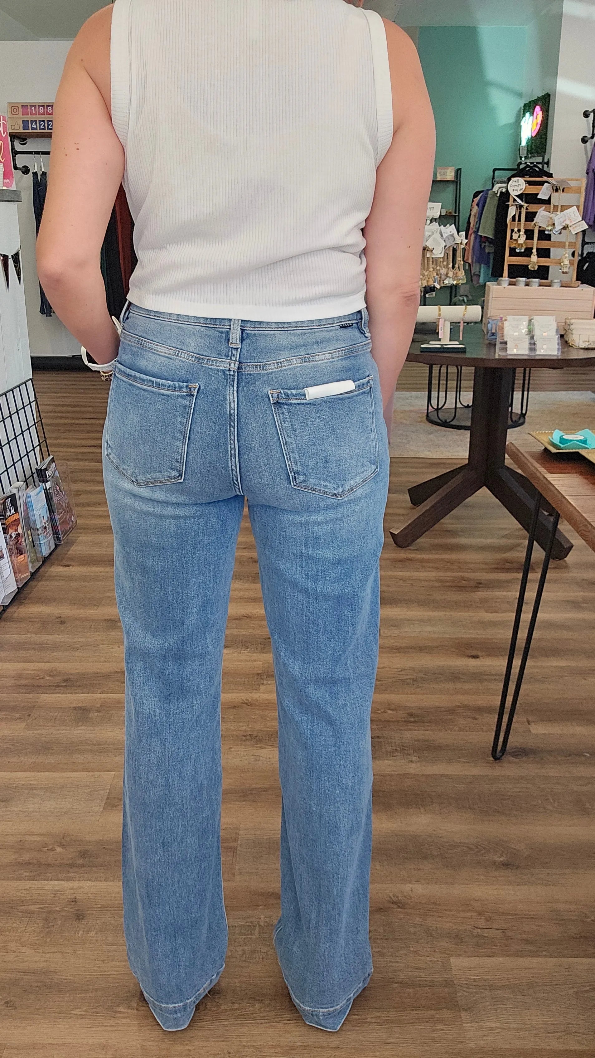 Shop High-Rise Straight Leg Jeans | Mica Denim- at Ruby Joy Boutique, a Women's Clothing Store in Pickerington, Ohio