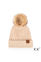 Shop Honeycomb Beanie with Pom - C.C.-Winter Hat at Ruby Joy Boutique, a Women's Clothing Store in Pickerington, Ohio
