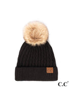 Shop Honeycomb Beanie with Pom - C.C.-Winter Hat at Ruby Joy Boutique, a Women's Clothing Store in Pickerington, Ohio