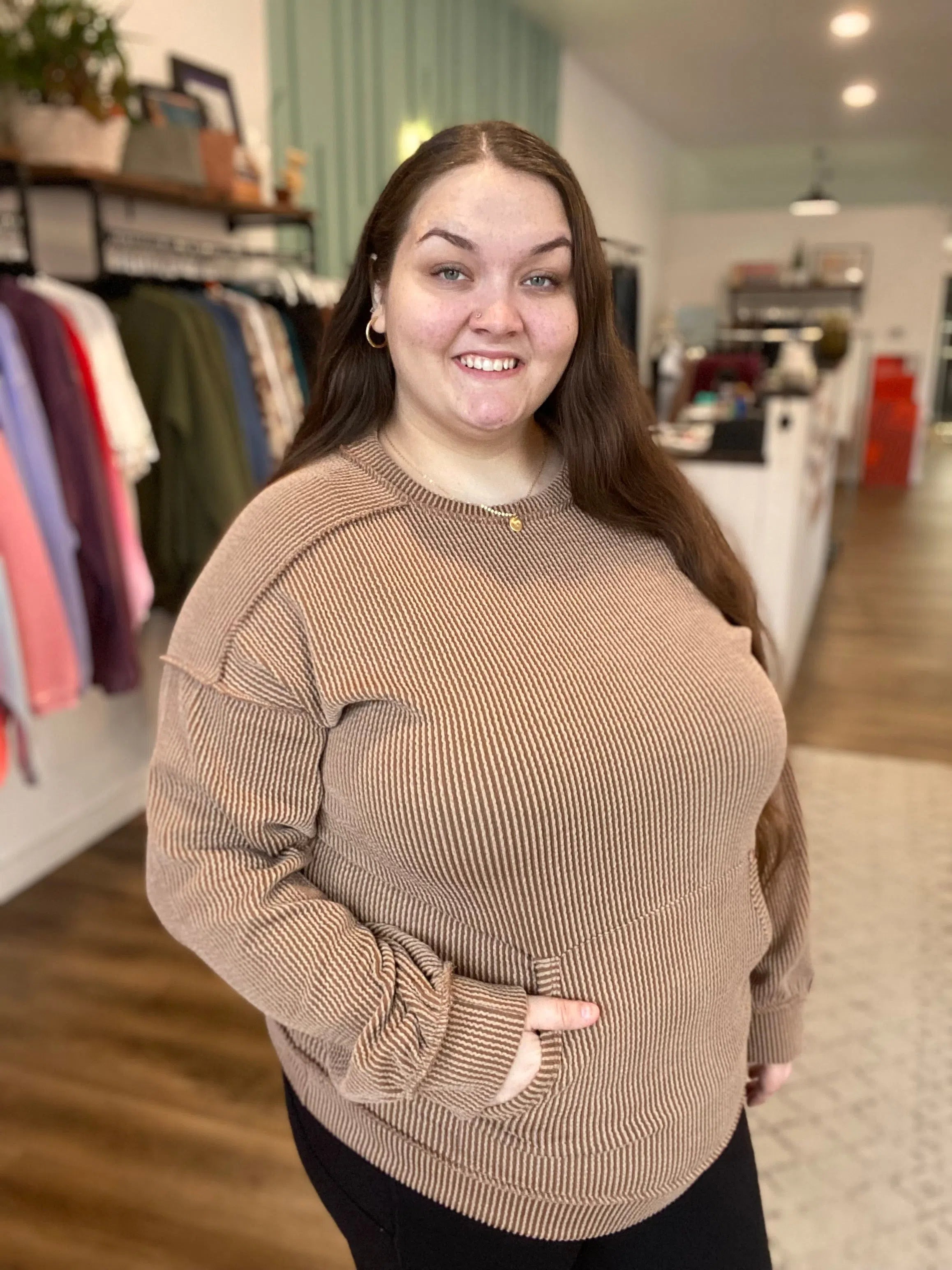 Shop Hot Cocoa Pullover-Shirts & Tops at Ruby Joy Boutique, a Women's Clothing Store in Pickerington, Ohio