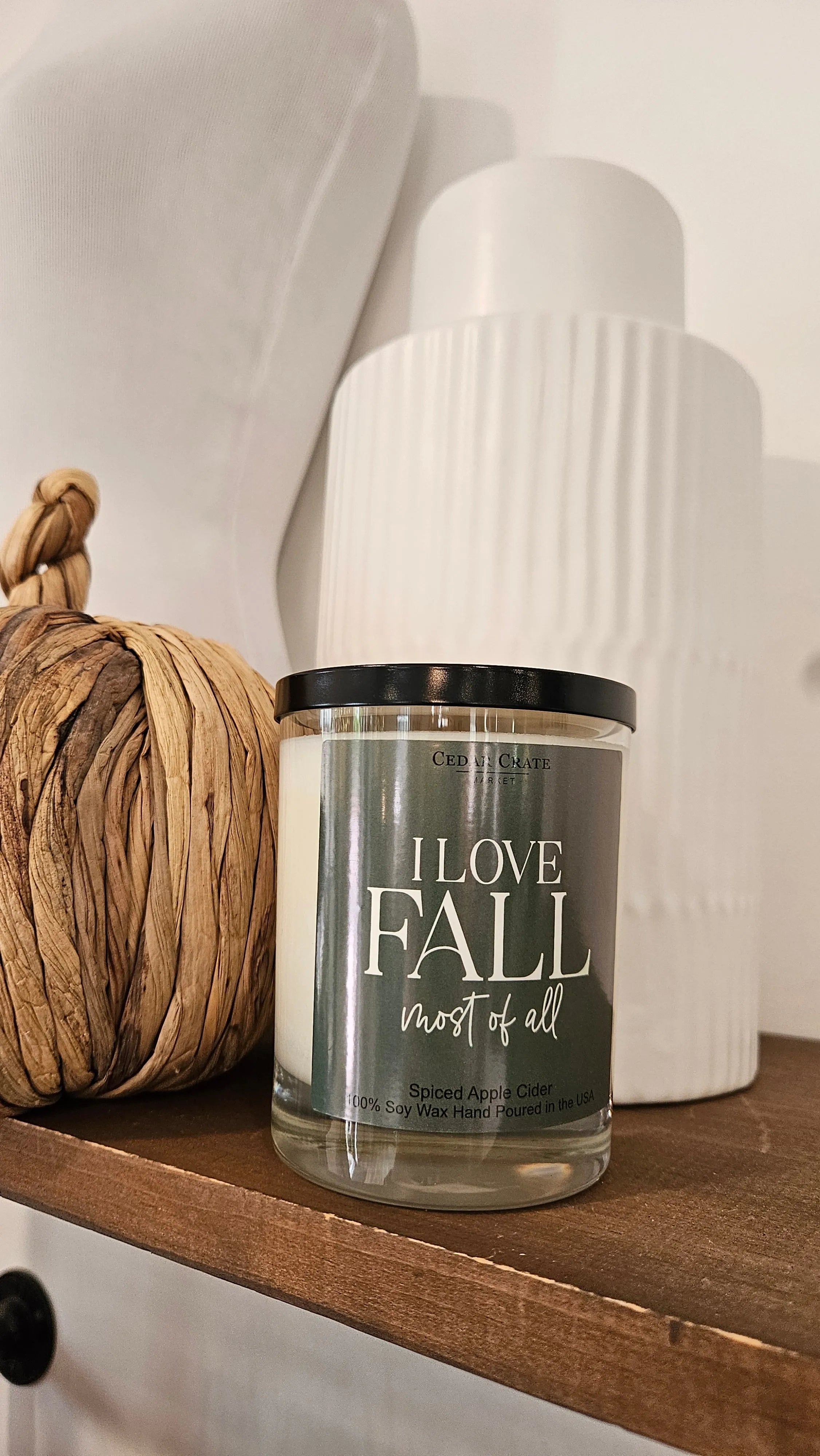 Shop I Love Fall Most of All | Spiced Apple Cider Soy Candle- at Ruby Joy Boutique, a Women's Clothing Store in Pickerington, Ohio