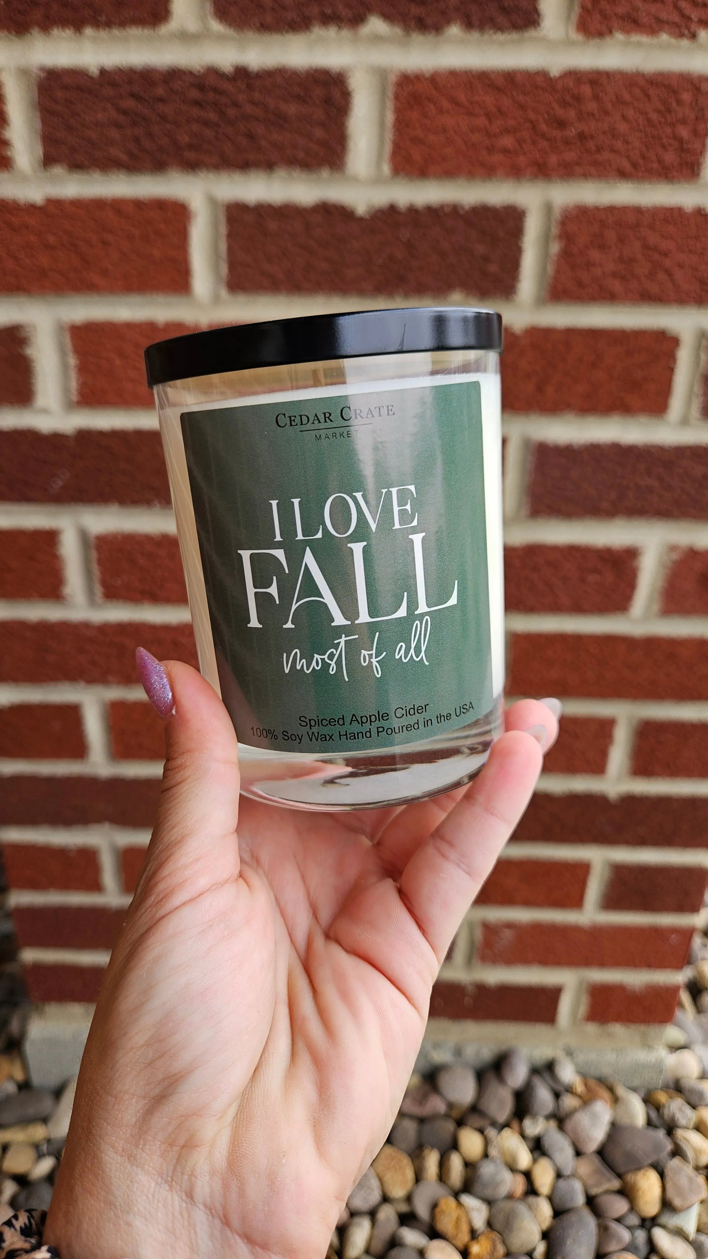Shop I Love Fall Most of All | Spiced Apple Cider Soy Candle- at Ruby Joy Boutique, a Women's Clothing Store in Pickerington, Ohio