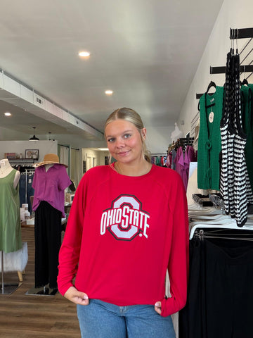 Ohio State Buckeyes Long Sleeve Rylee Raglan Top