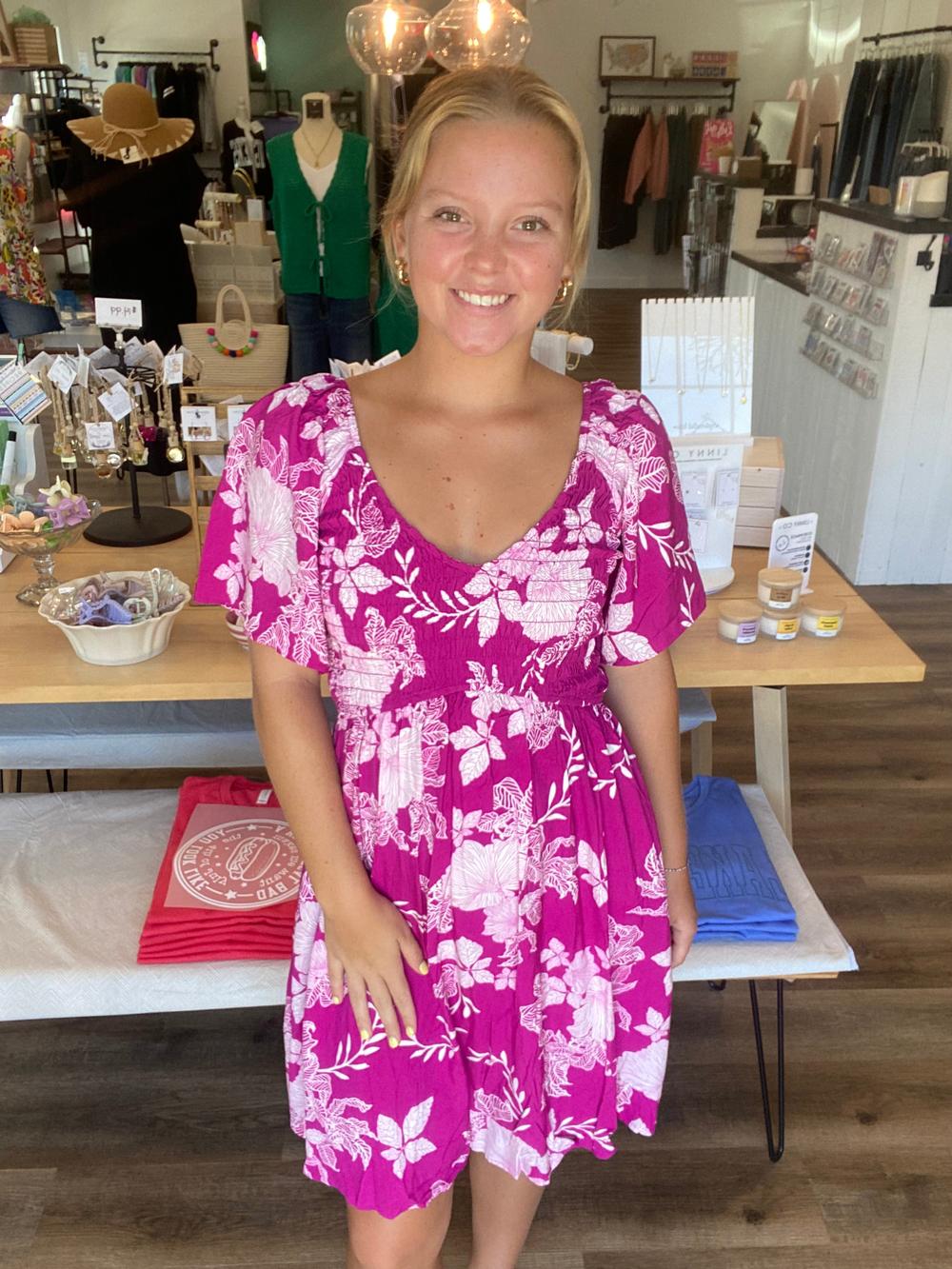 Shop Island Escape Smocked Dress with Pockets - Reversible- at Ruby Joy Boutique, a Women's Clothing Store in Pickerington, Ohio