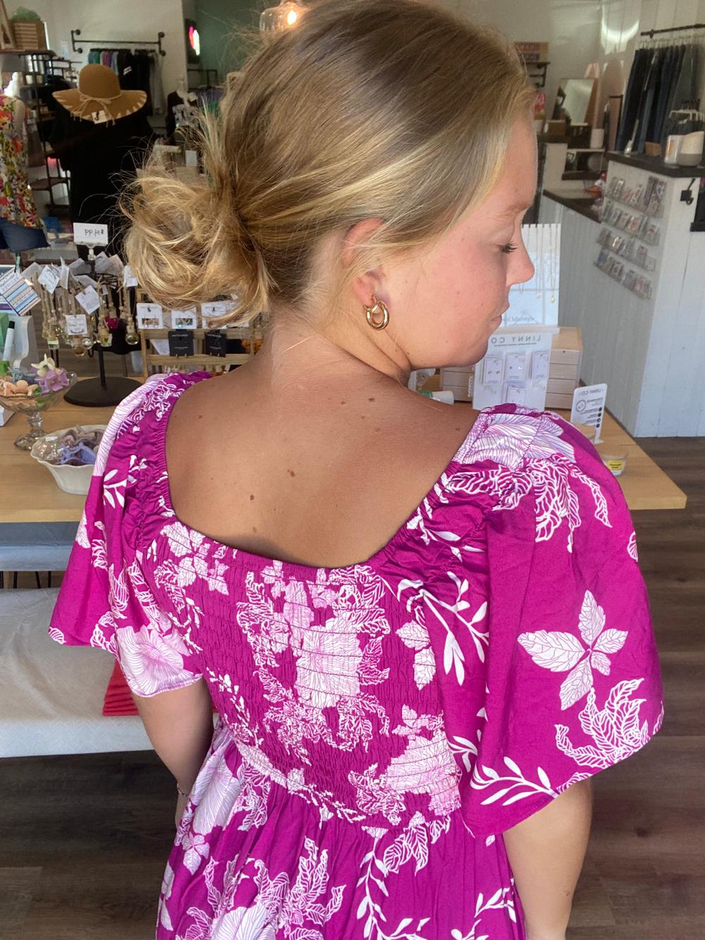 Shop Island Escape Smocked Dress with Pockets - Reversible- at Ruby Joy Boutique, a Women's Clothing Store in Pickerington, Ohio