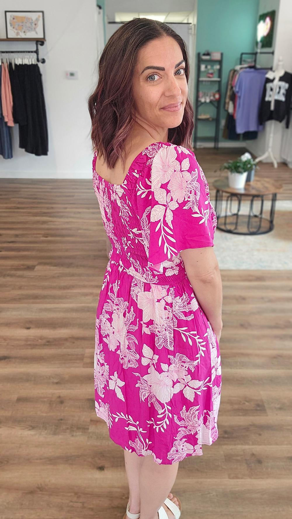 Shop Island Escape Smocked Dress with Pockets - Reversible- at Ruby Joy Boutique, a Women's Clothing Store in Pickerington, Ohio