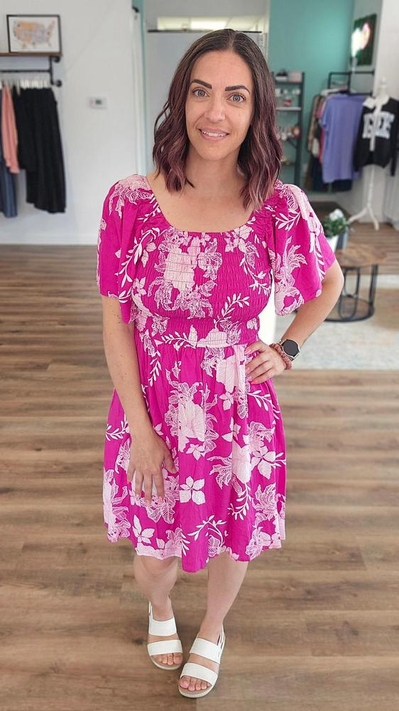 Shop Island Escape Smocked Dress with Pockets - Reversible- at Ruby Joy Boutique, a Women's Clothing Store in Pickerington, Ohio