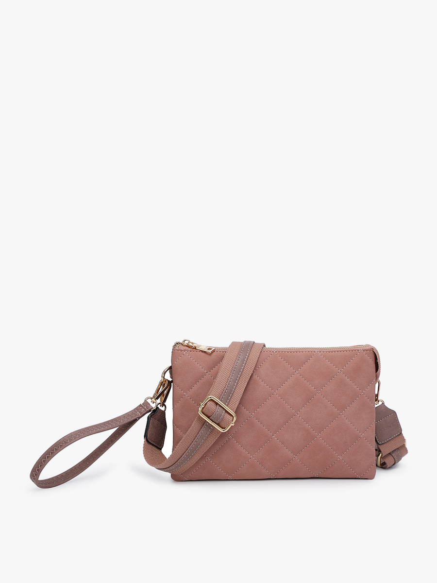 Shop Izzy Quilted Crossbody with Canvas Strap-Purse at Ruby Joy Boutique, a Women's Clothing Store in Pickerington, Ohio