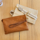 Shop Izzy Woven Crossbody with Canvas Strap-Purse at Ruby Joy Boutique, a Women's Clothing Store in Pickerington, Ohio