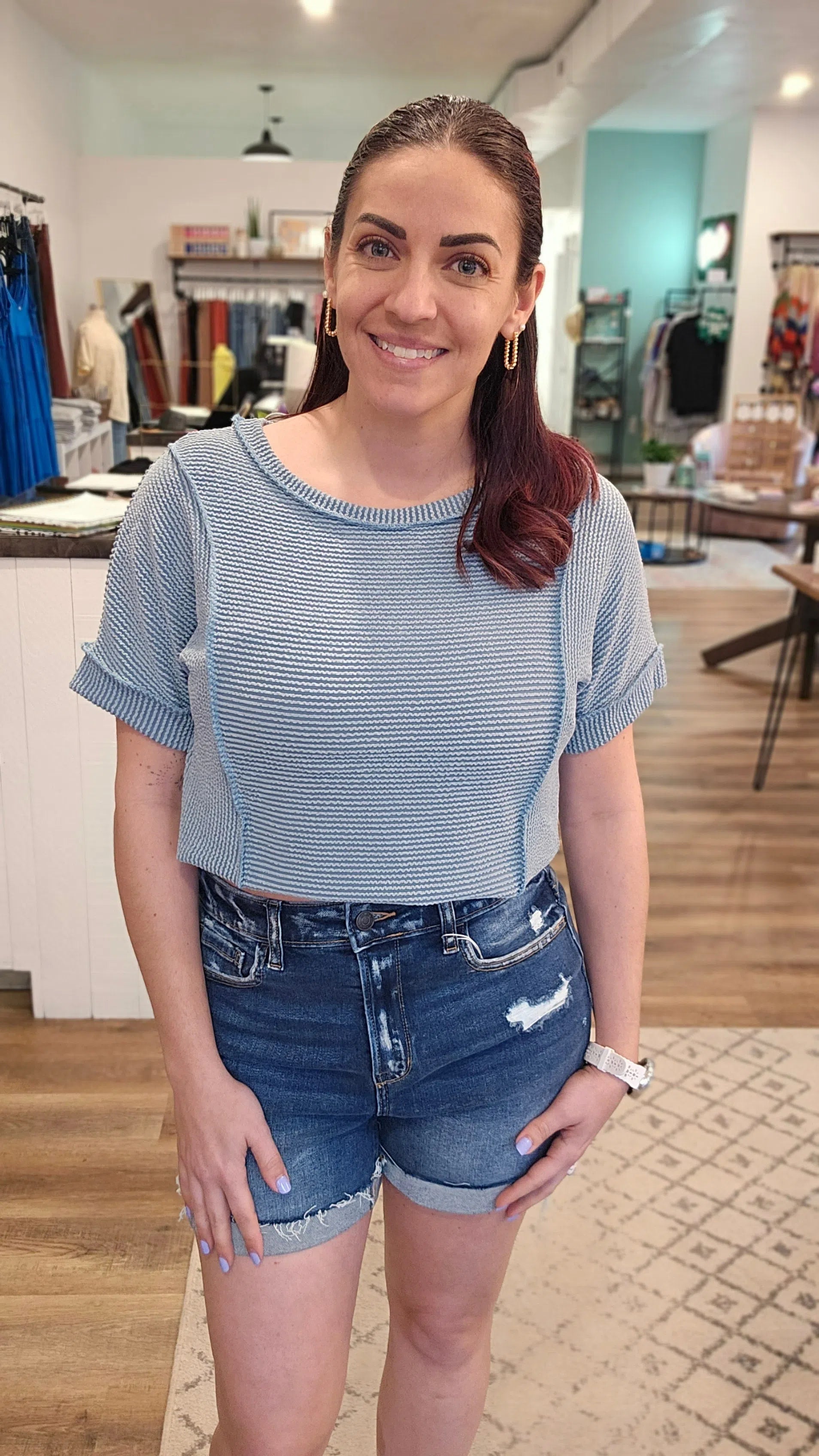 Denim shorts in store discount