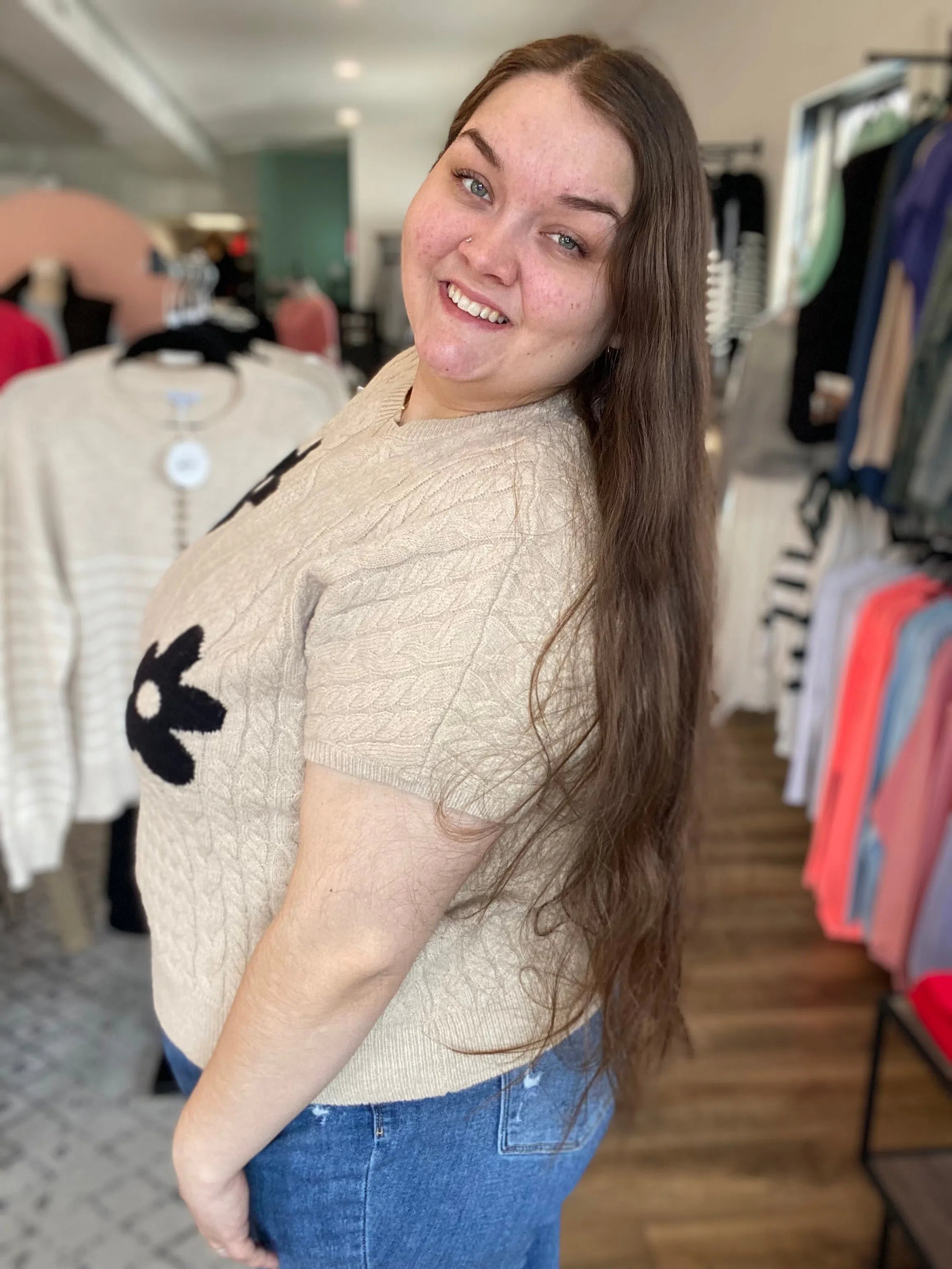 Shop Jasmyne Floral Sweater- at Ruby Joy Boutique, a Women's Clothing Store in Pickerington, Ohio