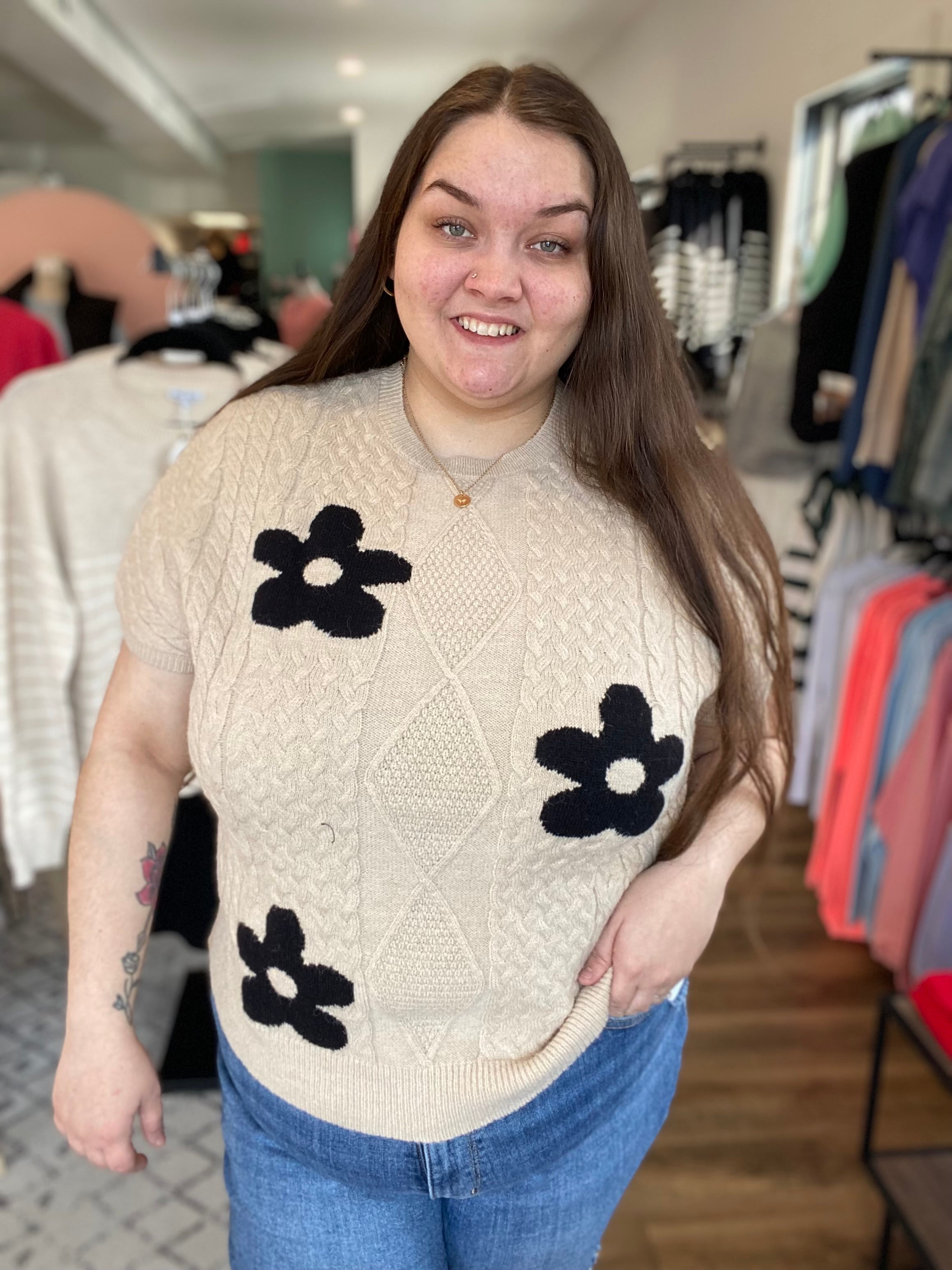 Shop Jasmyne Floral Sweater-XL at Ruby Joy Boutique, a Women's Clothing Store in Pickerington, Ohio