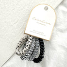 Shop Jelly Hair Coils - Set of 4-Black and White at Ruby Joy Boutique, a Women's Clothing Store in Pickerington, Ohio