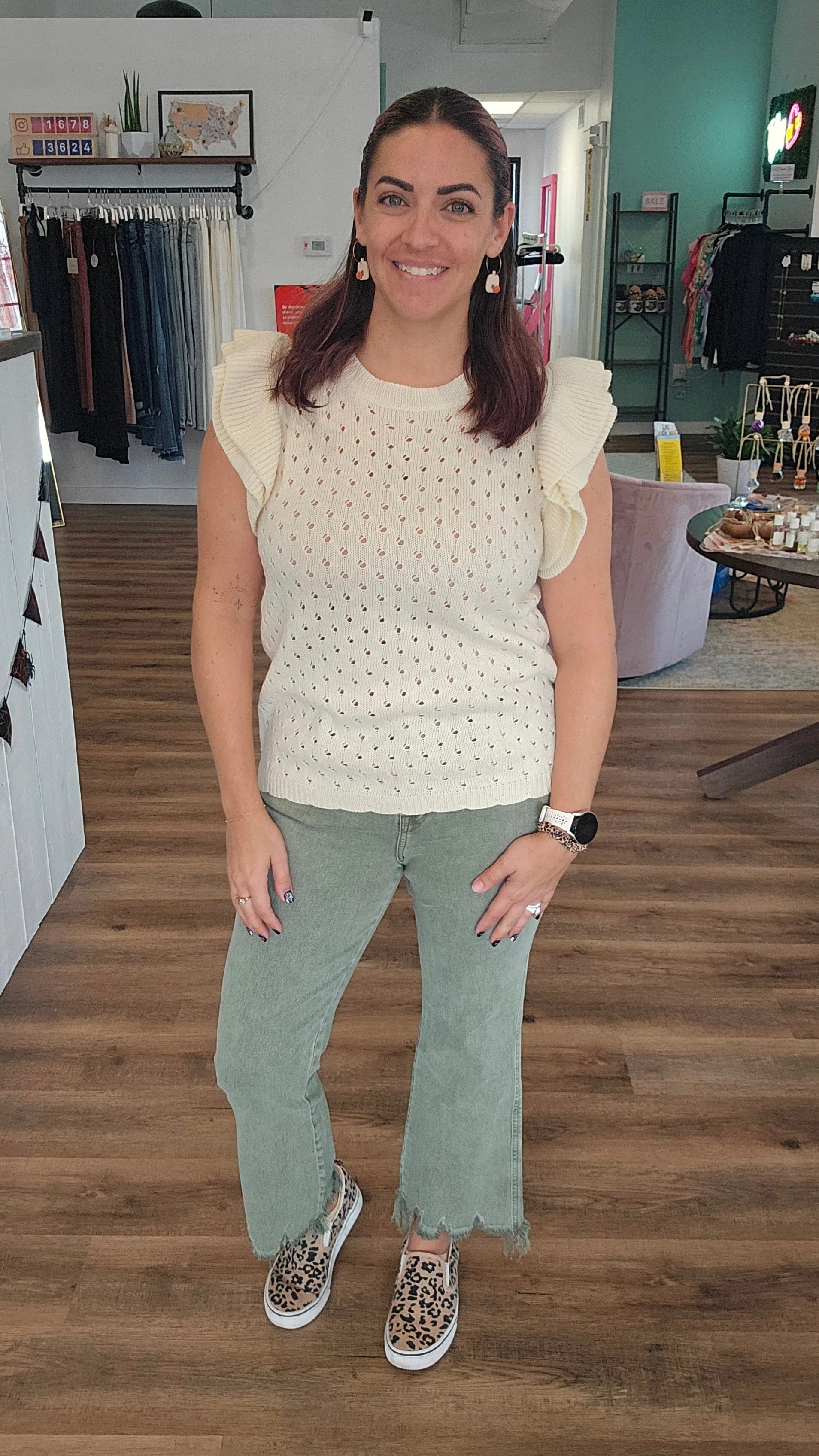 Shop Jessi Flare Crop Jeans | Mica Denim-Denim at Ruby Joy Boutique, a Women's Clothing Store in Pickerington, Ohio