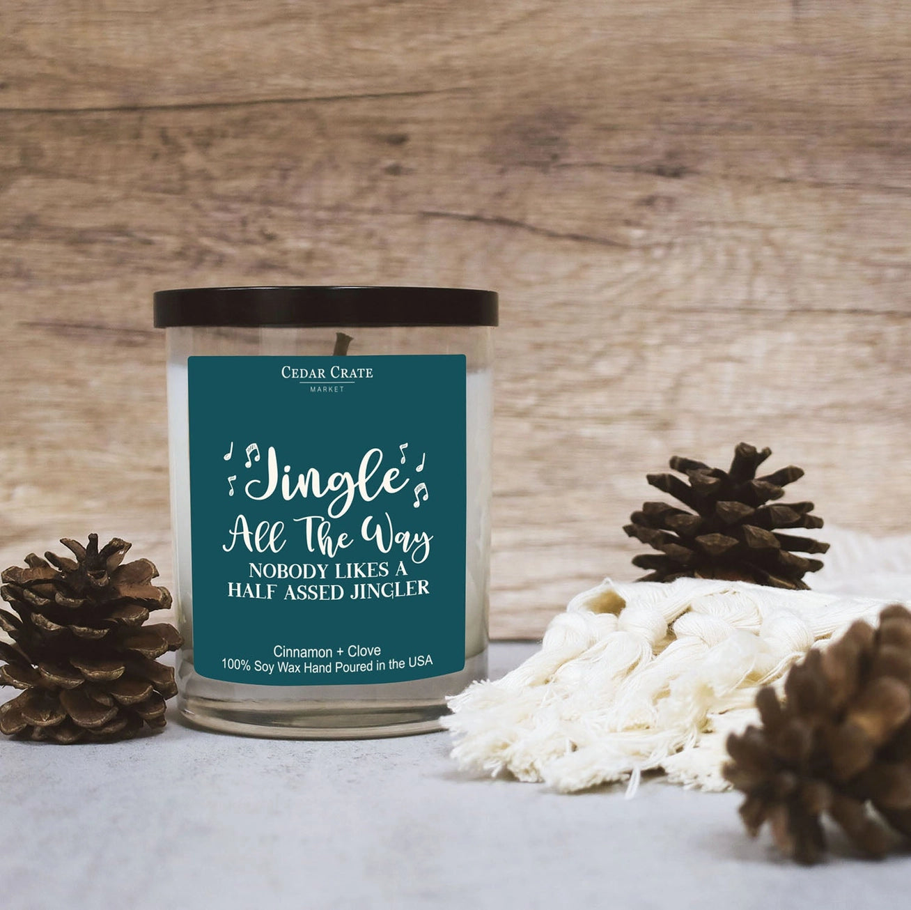 Shop Jingle All The Way | Cinnamon + Clove Soy Candle- at Ruby Joy Boutique, a Women's Clothing Store in Pickerington, Ohio