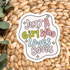 Shop Just A Girl Who Loves Books Waterproof Vinyl Sticker- at Ruby Joy Boutique, a Women's Clothing Store in Pickerington, Ohio