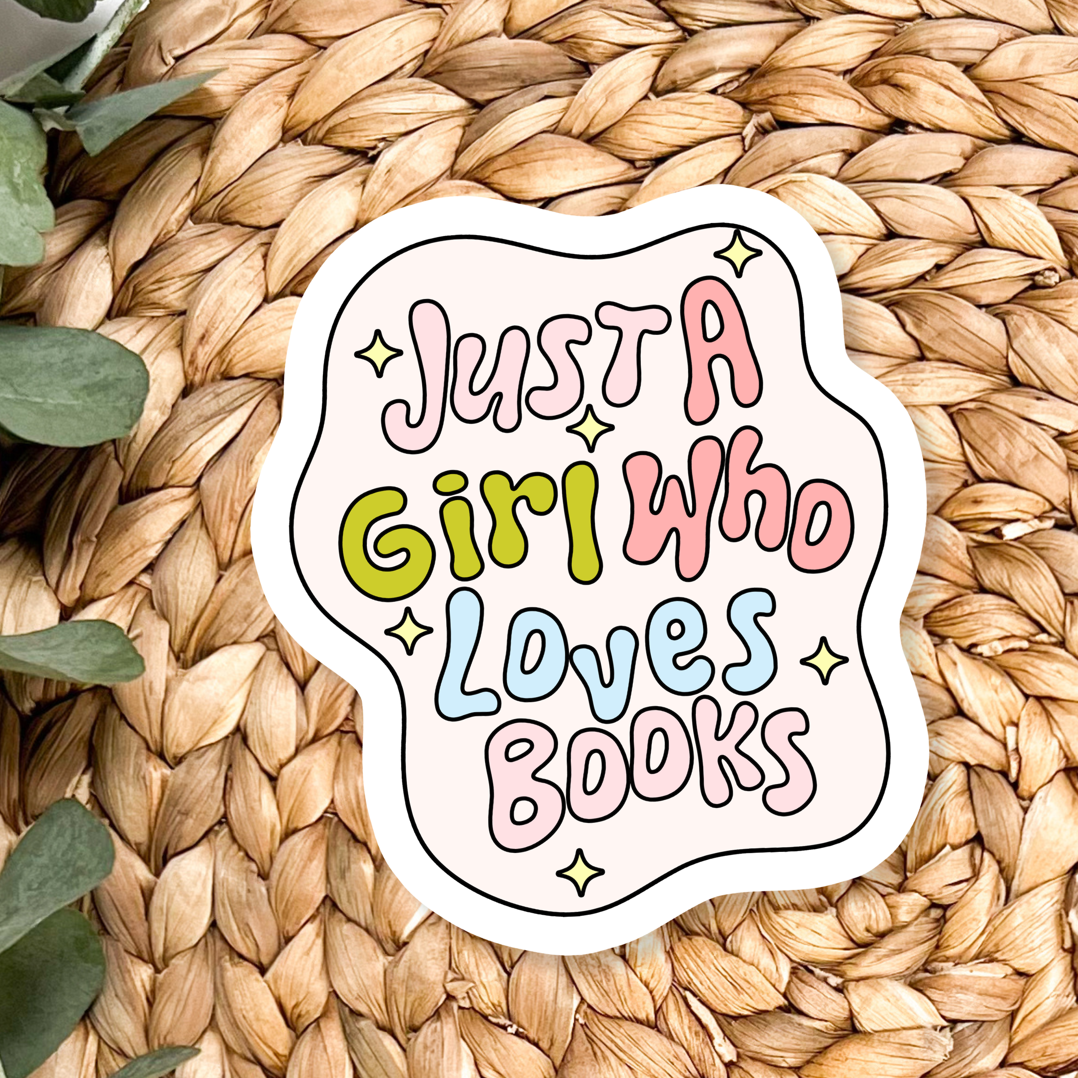 Shop Just A Girl Who Loves Books Waterproof Vinyl Sticker- at Ruby Joy Boutique, a Women's Clothing Store in Pickerington, Ohio