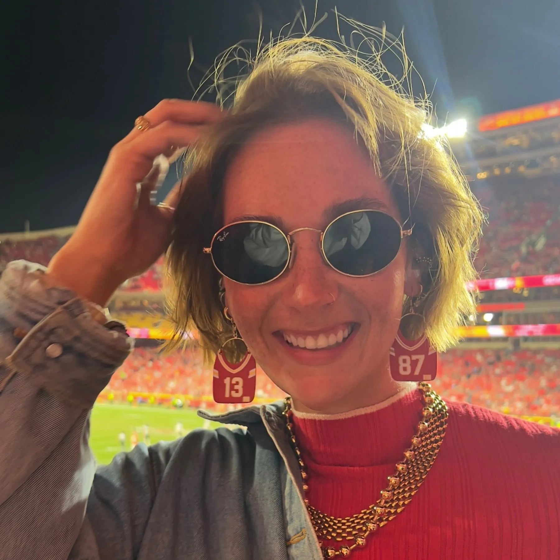 Shop Kansas City Football Jersey Earrings #13 & #87 | Nickel & Suede- at Ruby Joy Boutique, a Women's Clothing Store in Pickerington, Ohio