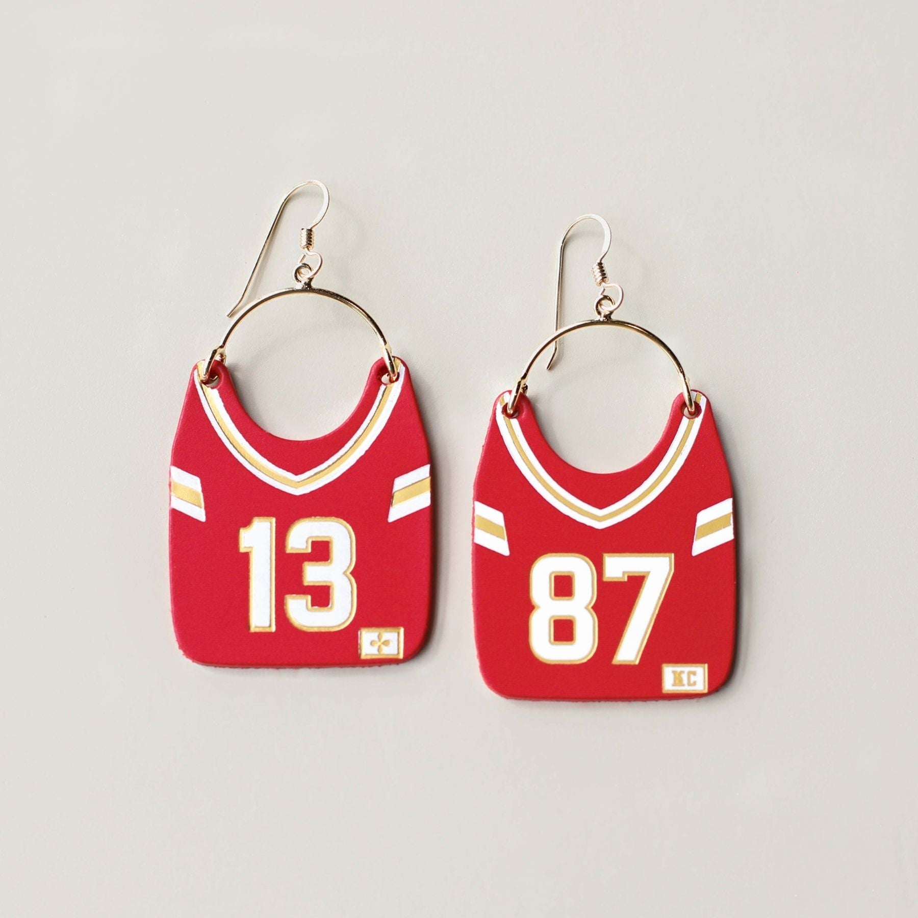 Shop Kansas City Football Jersey Earrings #13 & #87 | Nickel & Suede- at Ruby Joy Boutique, a Women's Clothing Store in Pickerington, Ohio