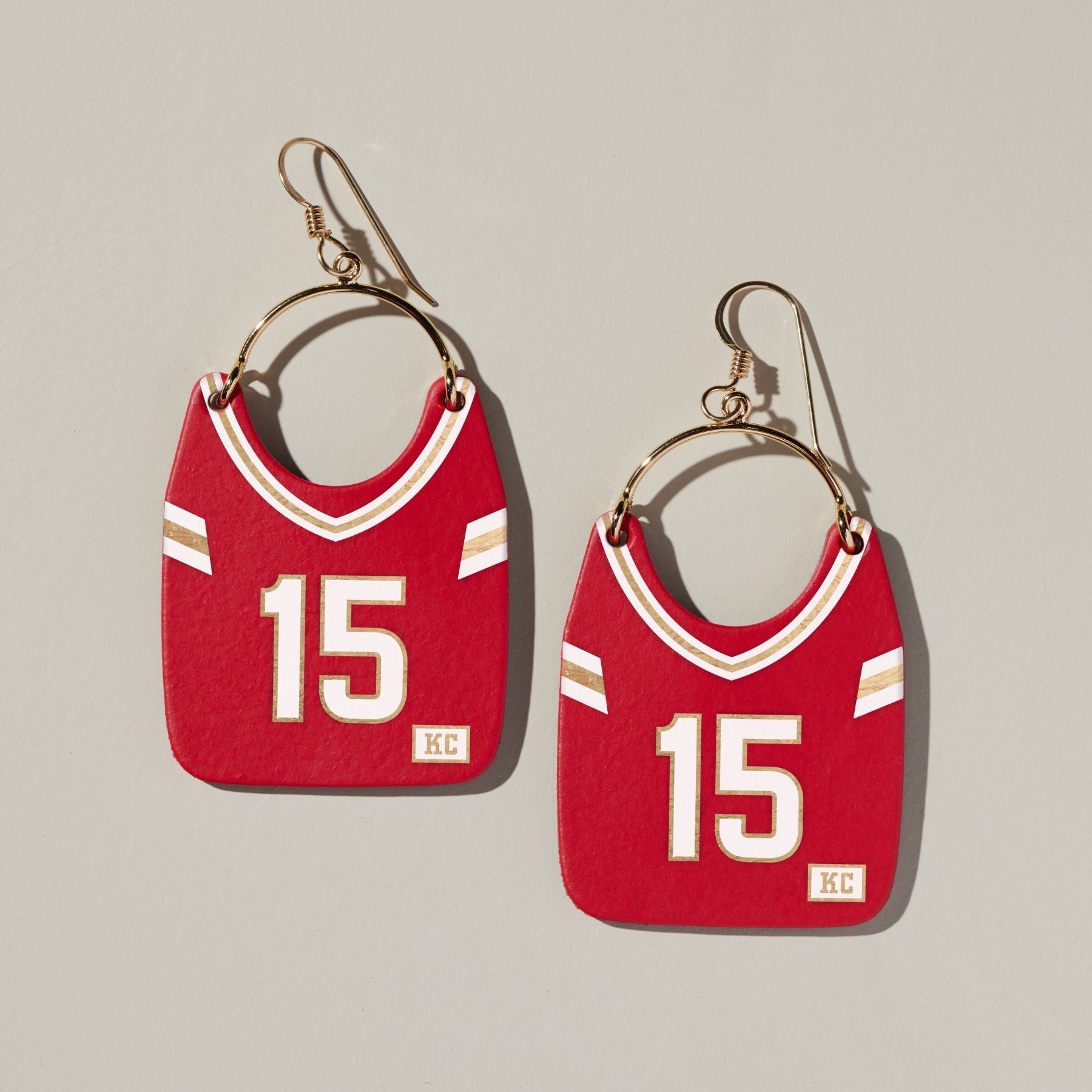 Shop Kansas City Football Jersey Earrings #15 | Nickel & Suede- at Ruby Joy Boutique, a Women's Clothing Store in Pickerington, Ohio
