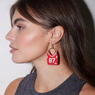 Shop Kansas City Football Jersey Earrings #87 | Nickel & Suede- at Ruby Joy Boutique, a Women's Clothing Store in Pickerington, Ohio