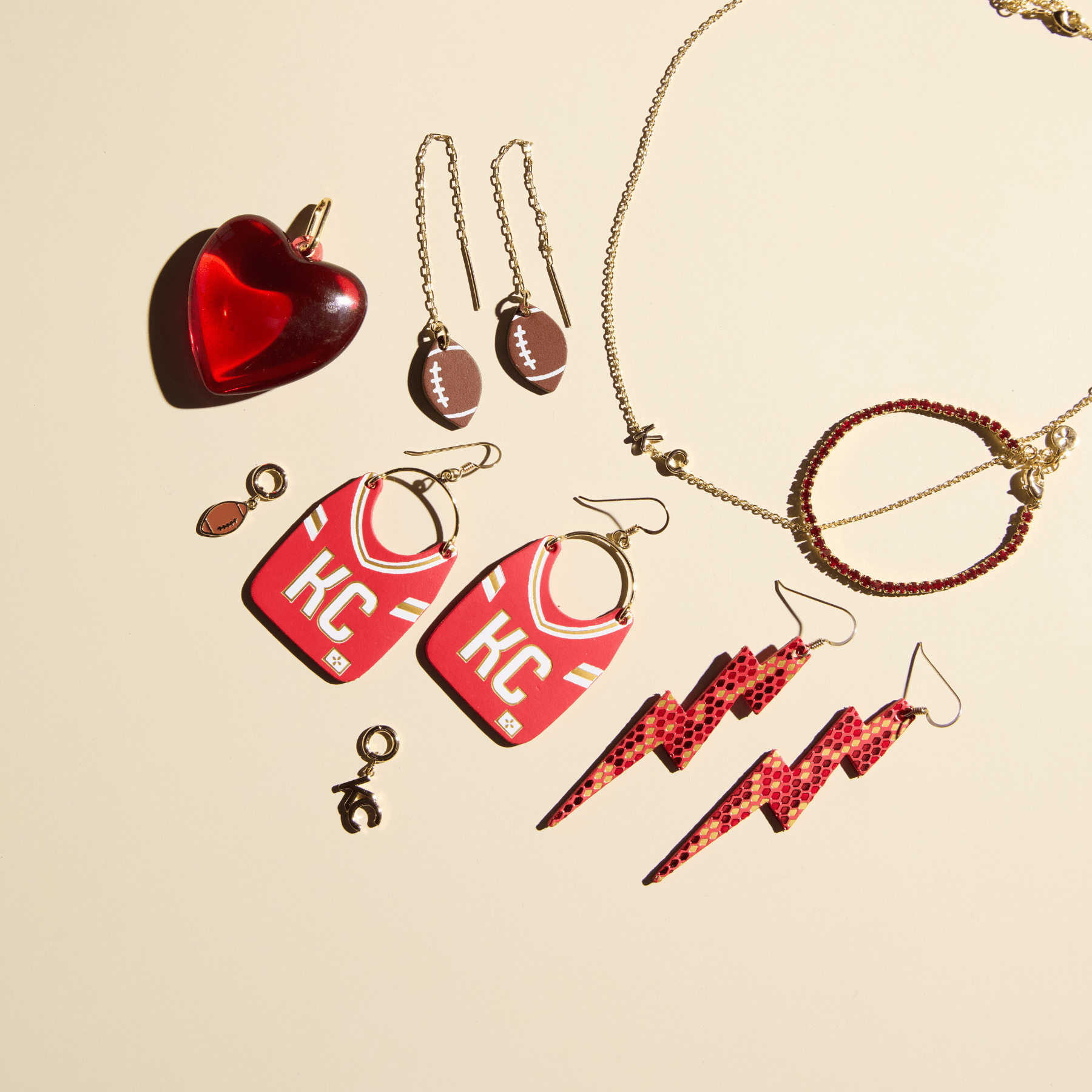Shop Kansas City Football Jersey Earrings | Nickel & Suede- at Ruby Joy Boutique, a Women's Clothing Store in Pickerington, Ohio