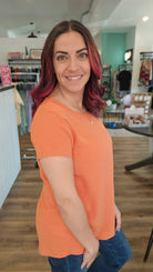 Shop Keri Textured Short Sleeved Top-Blouse at Ruby Joy Boutique, a Women's Clothing Store in Pickerington, Ohio