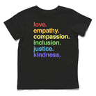 Shop 'Kindness Is' Pride Kids Tee | Kind Cotton-Black at Ruby Joy Boutique, a Women's Clothing Store in Pickerington, Ohio