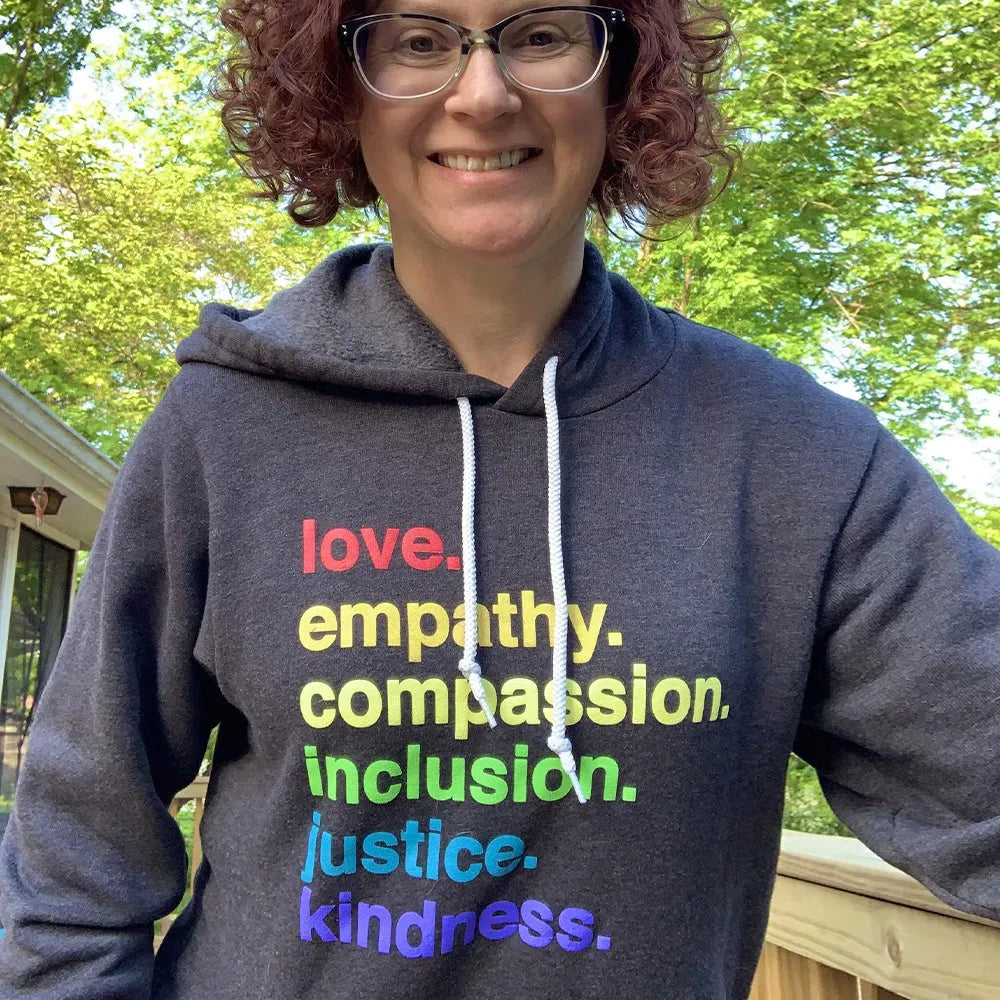 Shop 'Kindness Is' Pride Pullover Fleece | Kind Cotton- at Ruby Joy Boutique, a Women's Clothing Store in Pickerington, Ohio