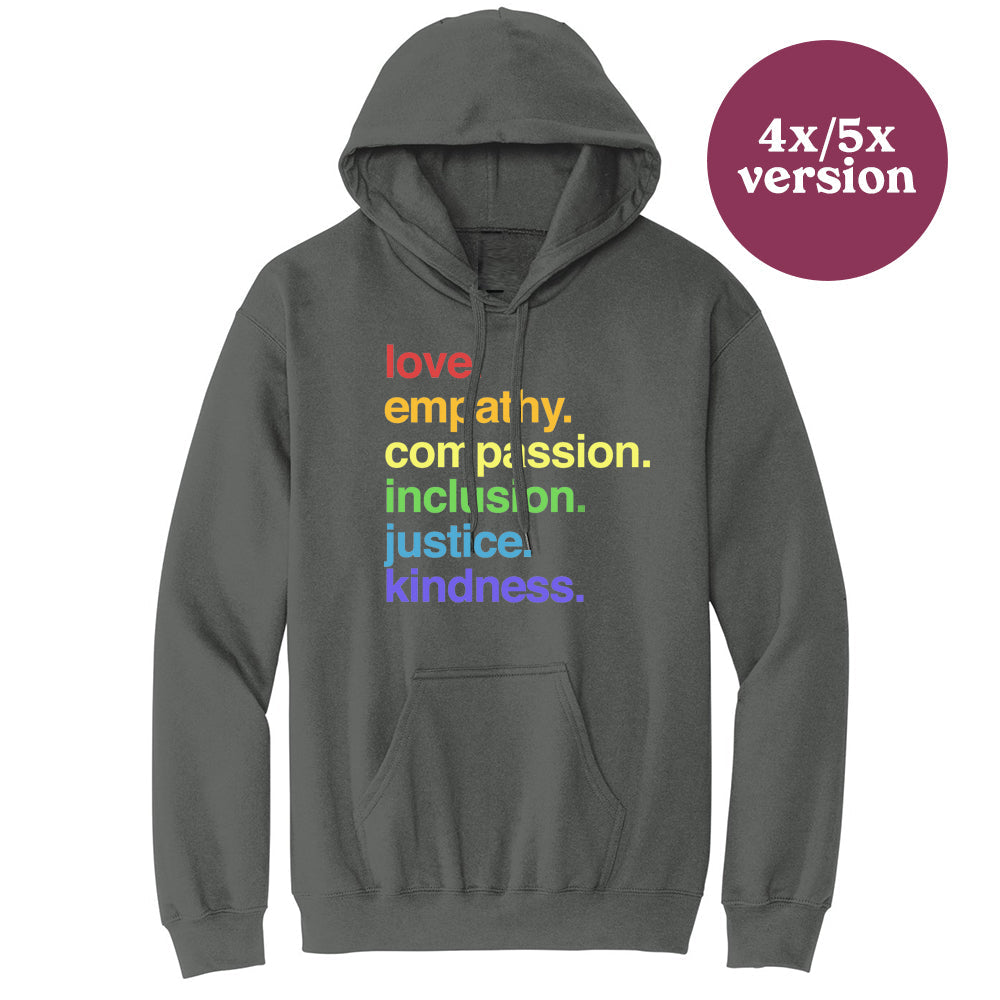 Shop 'Kindness Is' Pride Pullover Fleece | Kind Cotton-Charcoal at Ruby Joy Boutique, a Women's Clothing Store in Pickerington, Ohio
