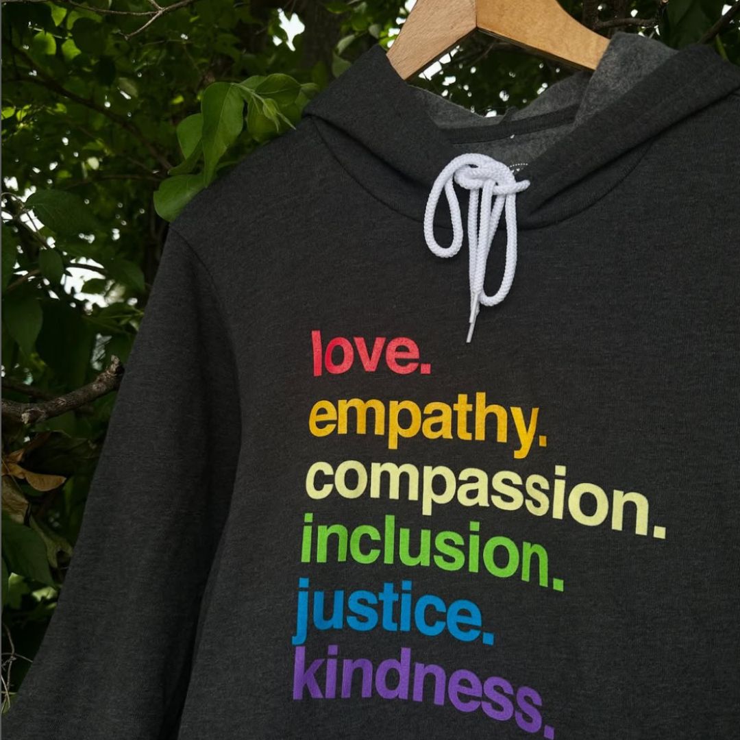 Shop 'Kindness Is' Pride Pullover Fleece | Kind Cotton- at Ruby Joy Boutique, a Women's Clothing Store in Pickerington, Ohio