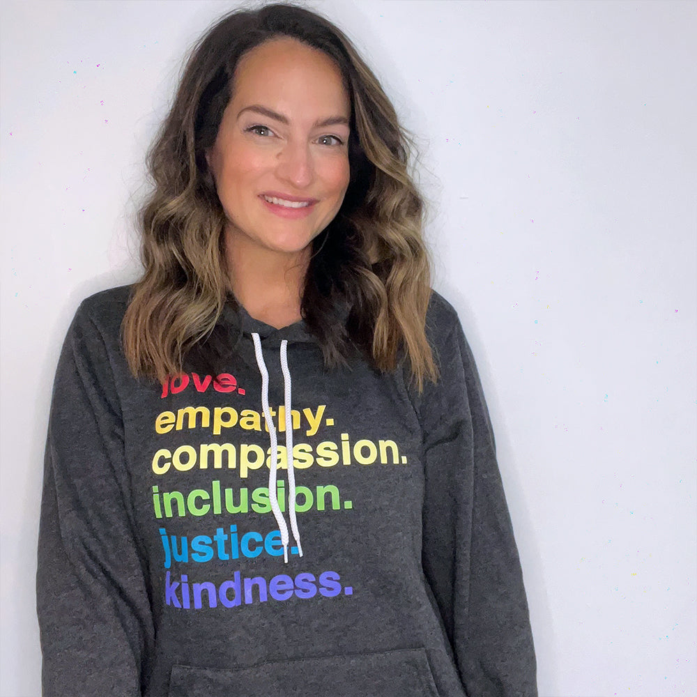Shop 'Kindness Is' Pride Pullover Fleece | Kind Cotton- at Ruby Joy Boutique, a Women's Clothing Store in Pickerington, Ohio