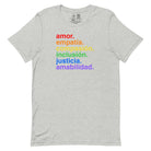Shop 'Kindness Is' Pride en Español Classic Tee | Kind Cotton-Heather Grey at Ruby Joy Boutique, a Women's Clothing Store in Pickerington, Ohio