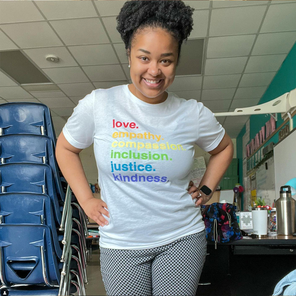 Shop 'Kindness is' Pride Classic Tee | Kind Cotton- at Ruby Joy Boutique, a Women's Clothing Store in Pickerington, Ohio