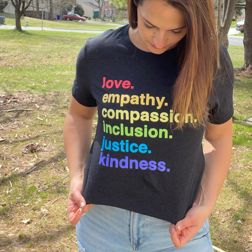 Shop 'Kindness is' Pride Classic Tee | Kind Cotton- at Ruby Joy Boutique, a Women's Clothing Store in Pickerington, Ohio