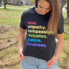 Shop 'Kindness is' Pride Classic Tee | Kind Cotton- at Ruby Joy Boutique, a Women's Clothing Store in Pickerington, Ohio