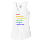 Shop 'Kindness is' Pride Racerback | Kind Cotton-White at Ruby Joy Boutique, a Women's Clothing Store in Pickerington, Ohio